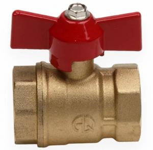 Кран шаровой AQUALINK FF 3/4 B гайка-гайка бабочка 11Б27п1