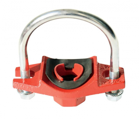 U-образный хомут-седелка под резьбу LedeGroove BSPT (30mm), Ду 50х15, 2"x1/2" (60x21мм)