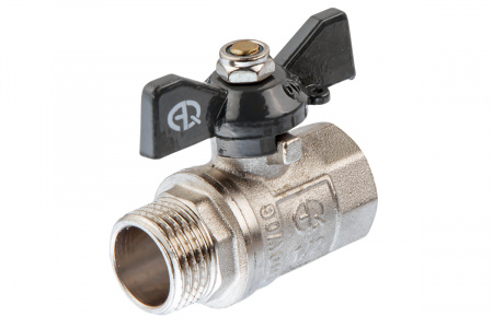 Кран шаровой AQUALINK FM 1/2 B бабочка 11Б27п1